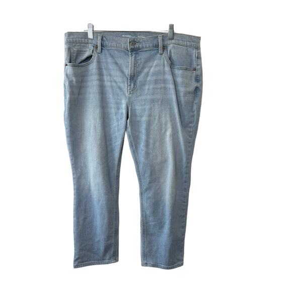Old Navy Light Rinse Mid Rise Boyfriend Built-In Warm Jeans Women's Size 16 - Picture 1 of 5
